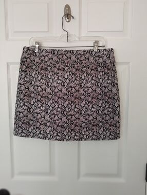 Attyre Skort Pull-On Snakeskin Reptile Print Light Lavender And Black Size 10